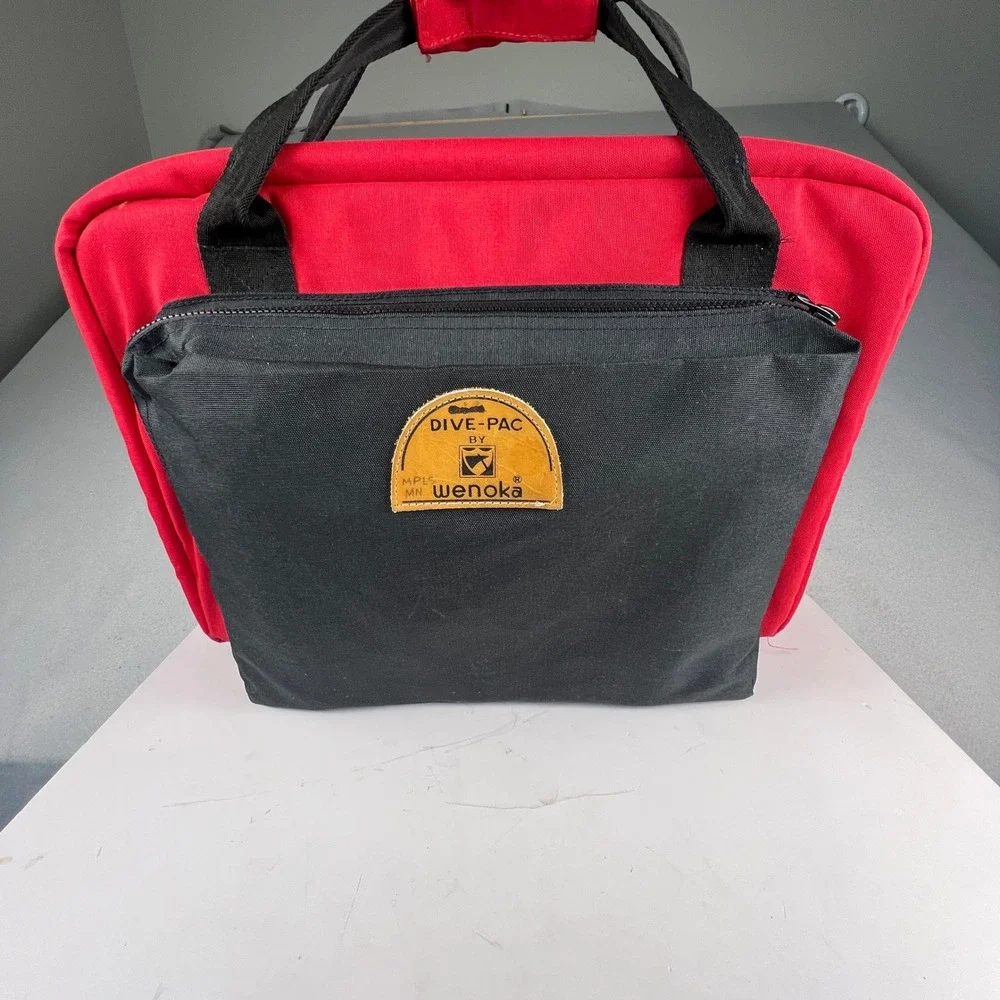 Wenoka Dive-Pac Scuba Gear Bag OS Red Black Vintage Canvas Travel Duffle